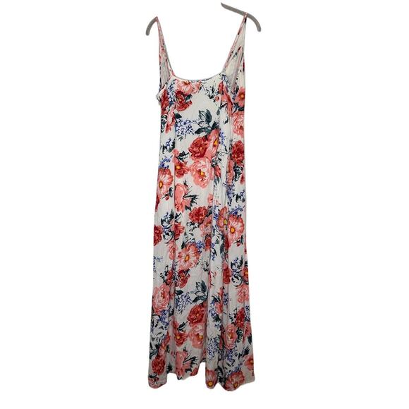 MINKPINK White Red Wrap Dress Little Blooms Floral Maxi V Neck Slit Womens Sz M - Picture 7 of 7